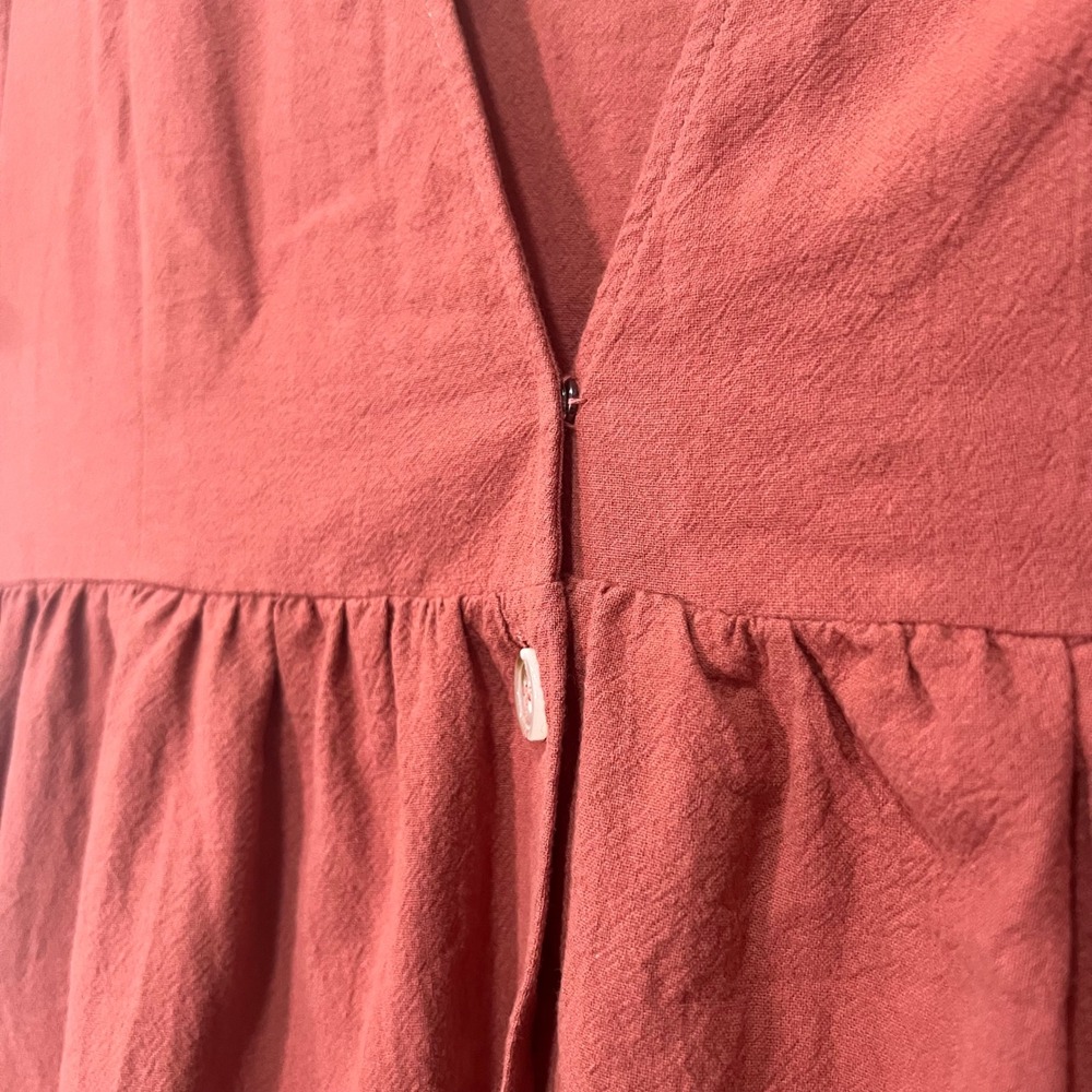 Natural Life Boho Button Front Dress Terracotta Flowy Cottagecore Midi Maxi XS/S - Picture 7 of 7